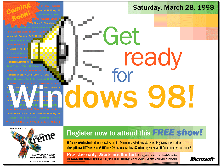 windows 98 wallpaper. Win98 Extreme 2 Event Poster